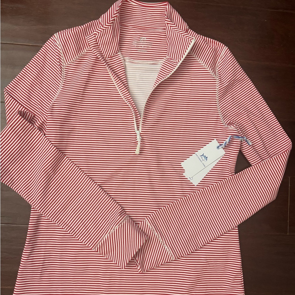 Southern Tide Red and White Striped Jacket